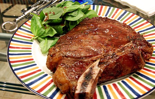 Bone-In Ribeye Steaks with Cabernet Sauce
