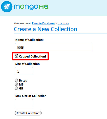 mongodb - capped collection