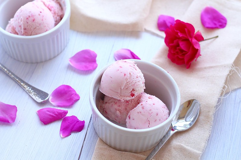 raspberry rose ice cream