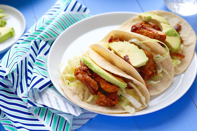 Chicken Fajitas with Cabbage Slaw