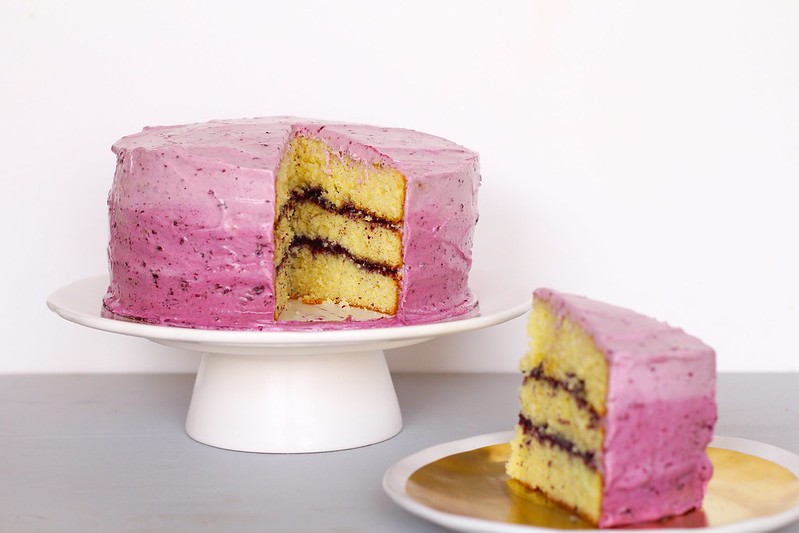 Lemon Blueberry Jam Cake - ThatBakeBlog
