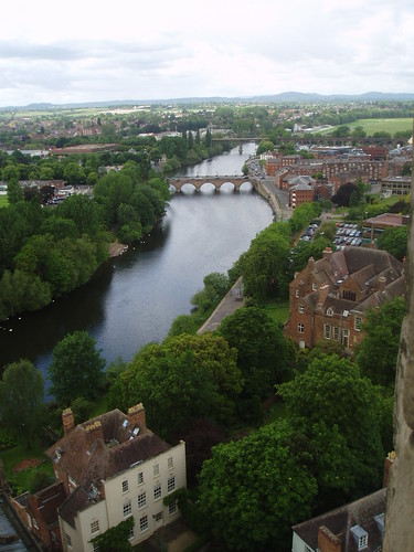 roof tower river view cathedral severn worcestershire worcester