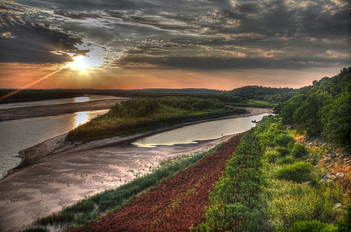 sunset oklahoma river landscape scenic d7000