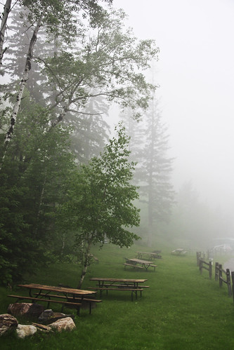 southdakota sd blackhills nationalforest campground campsite view fog storm spruce picnic deadwood