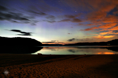 light summer sky reflection water norway night clouds colorful north august aurora northern borealis skywatch 2011 grimtad