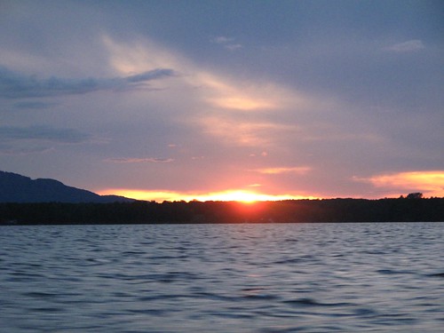 sunset lake dusk weekend wakesurfing lacbrome