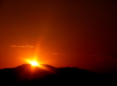 sunset red orange mountains