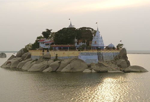 india river island temple evening hindu ganga ganges bihar bateshwarsthan