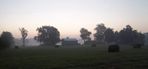 morning fog sunrise landscape day farm foggy july hay haybales afoggyday 365project 191365 justonerule 2011inphotos ayearjourney