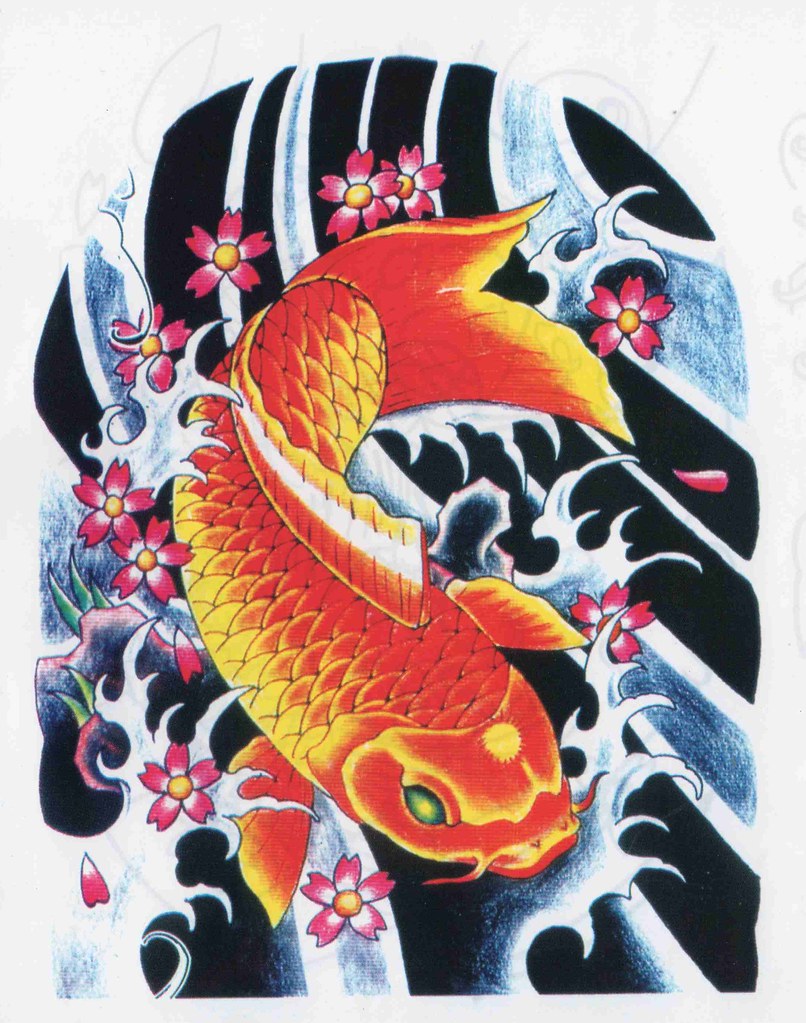 koi fish tattoo | koi fish color flash | tattooedstranger | Flickr