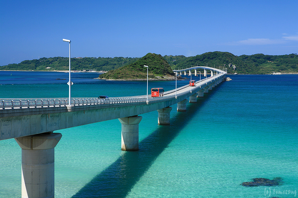 Окинава мост. Мост в Японии. Симоносеки. Japan Beach Bridge. Мосты на каникулы 4