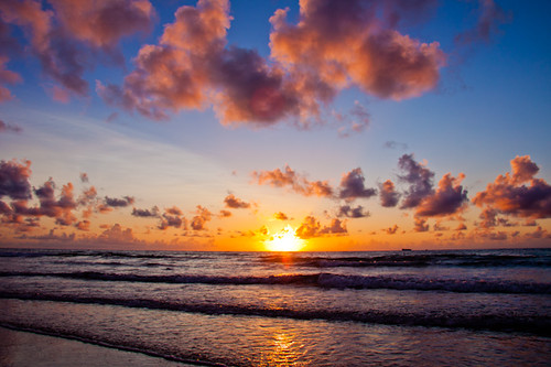 ocean sky beach clouds sunrise florida shore