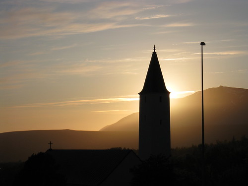 sunset church silhouette hólar kirkja