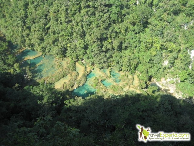 View from El Mirador of the Semuc Champey, Guatemala
