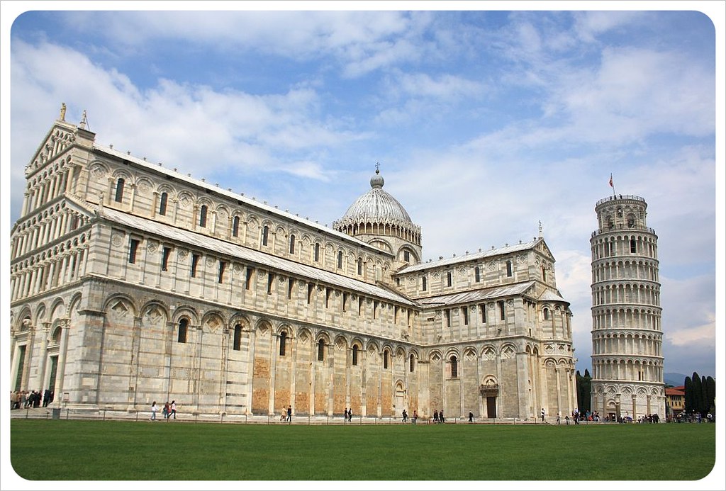 pisa piazza dei miracoli with leaning tower