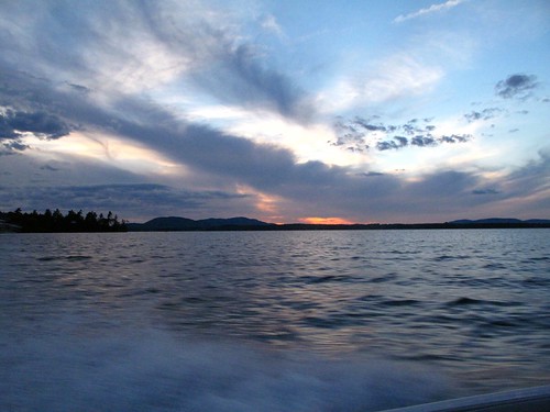 sunset lake dusk weekend wakesurfing lacbrome