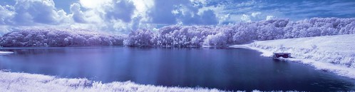 blue summer panorama color water america midwest olympus infrared northamerica hoya e510 720nm