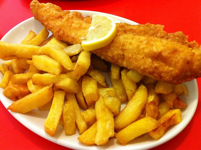 Fried Haddock and Chips at Fryer's Delight