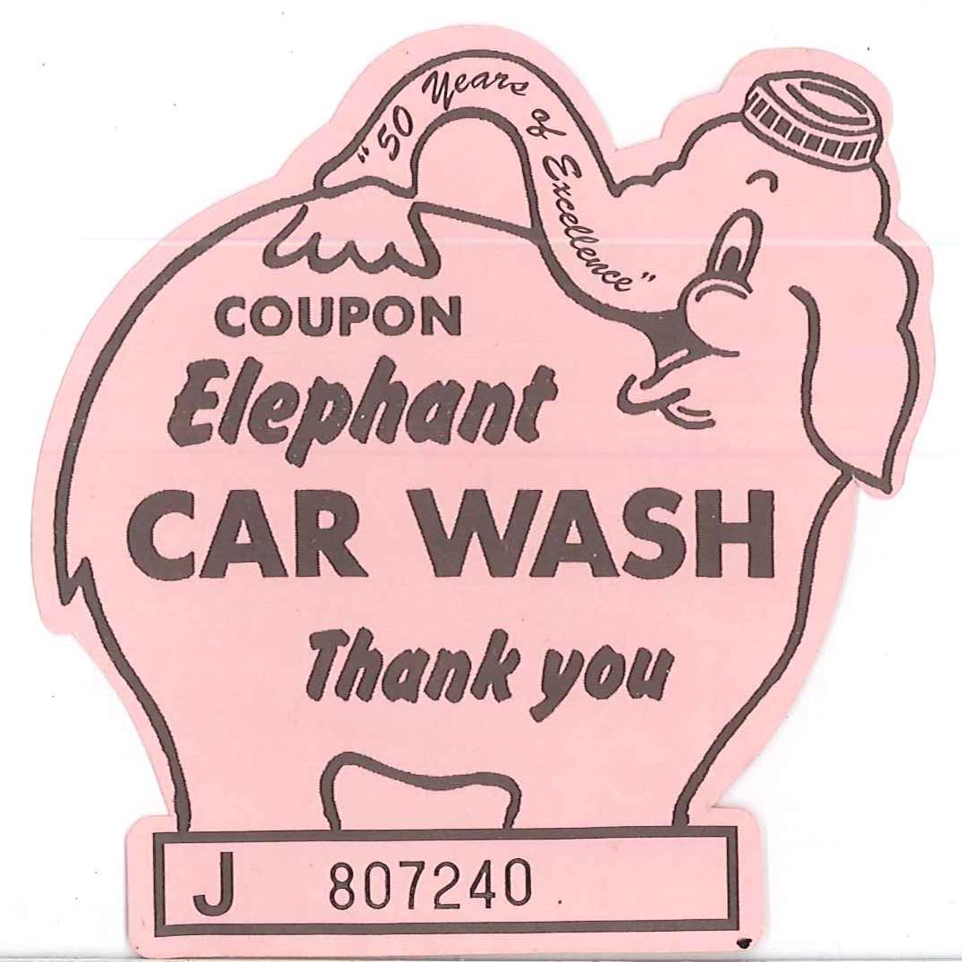 Pink Elephant Car Wash coupon, circa 2001 Flickr Photo Sharing!
