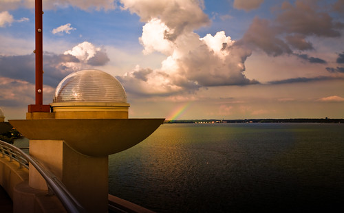 summer sky lake reflection nature water june wisconsin architecture clouds landscape photography photo rainbow midwest downtown image picture franklloydwright spire explore madison canonef1740mmf4lusm saucer waterscape 2011 canoneos5d flickrexplore danecounty lorenzemlicka