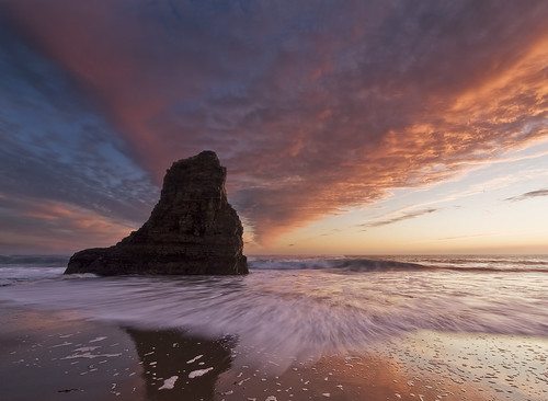 california sunset seascape beach clouds surf davenport seastack olympuse1 zuiko918 shanevenem