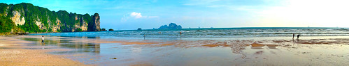 sea sky cliff beach 35mm thailand photography sand nikon panoramic nikkor krabi aonang thailandbeach aonangbeach krabitown krabibeach d3100 aonangtown thailandtown