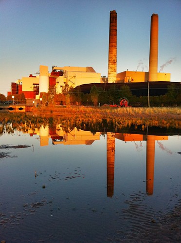 plant reflection industry sunrise power smoke stack pro coal hdr iphone