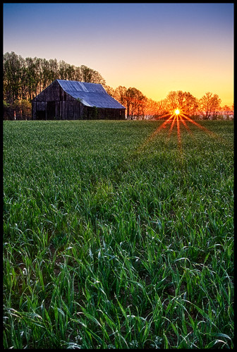morning color field barn rural sunrise dawn farm maryland burst hdr calvert calvertcounty aclt chestnutlandtrustacltsunrise