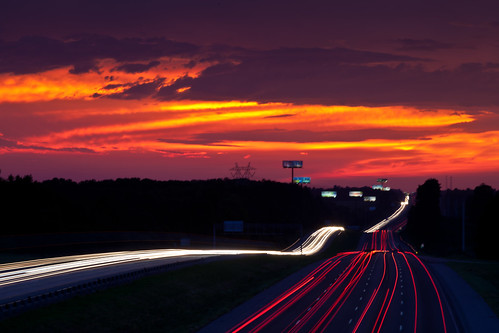 sunset night georgia skyscape lights highway traffic i75 bolingbroke spetacular psunset rumbleroad