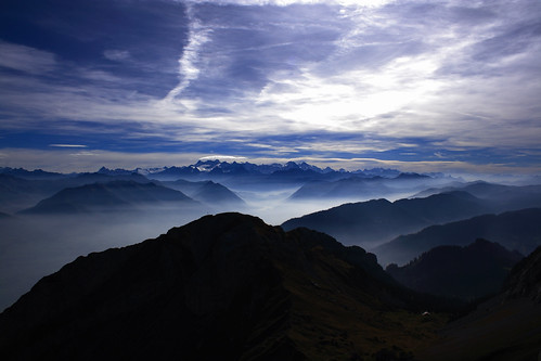 sky mist mountain alps switzerland pilatus