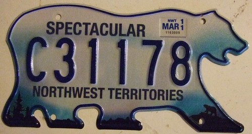 NORTHWEST TERRITORIES 2011 ---LICENSE PLATE, "SPECTACULAR" BASE PLATE