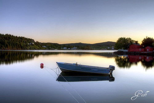 ocean travel red summer canada reflection tourism sunrise canon newfoundland boats harbor harbour stage atlantic float springbok conception