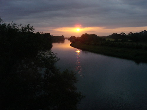 water sunrise river scotland scottish borders kelso tweed