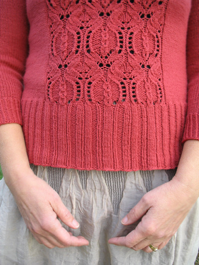 Pomegranate_Ribbing and Lace Detail