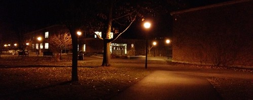 trees light building college lamp night campus post dorm iphone iphone4s
