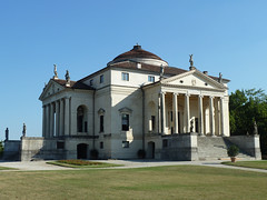 Vicenza 16th century Palladio. 4 sides exactly the same. Centralized plan, dome on a house.