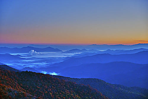 blue mountains fall sunrise ridge