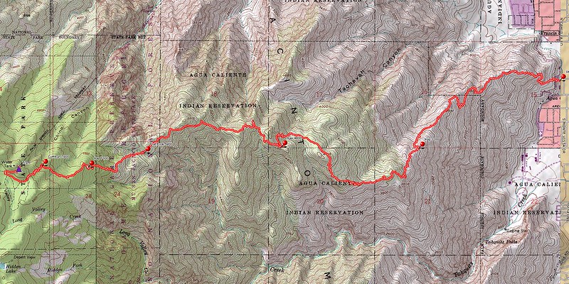 Skyline Trail October 2011 Delorme Topo Map with GPS track and Napping Waypoints