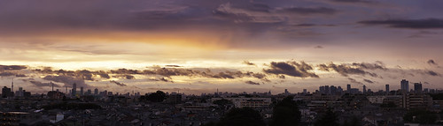 blue panorama yellow skyline clouds sunrise dawn tokyo shinjuku cityscape purple ikebukuro a77 skytree bentorode slta77