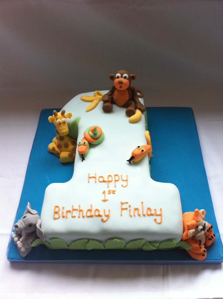Boy S 1st Birthday Cake Jungle Animals Tracy Yapp Flickr