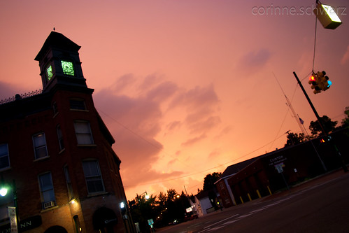 sunset sky orange clock nature clouds landscape outdoors town skies michigan clinton dramatic land lenawee