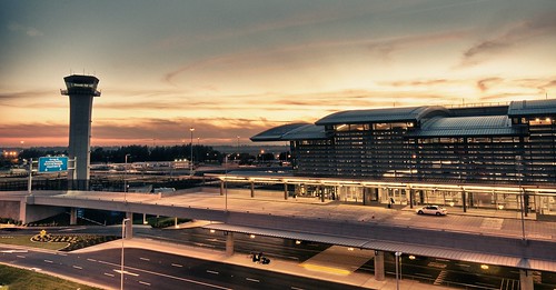 sunset sky architecture clouds smf terminalb sacramentointernationalairport