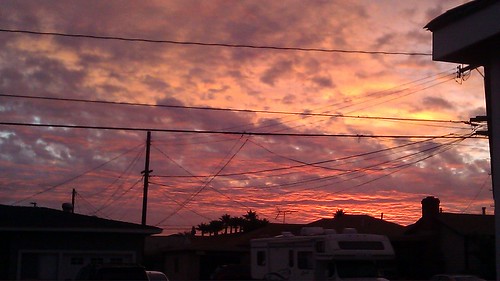 california morning orange sunrise unitedstates january telephonelines northamerica lawndale lacounty 2011 mytouch4g