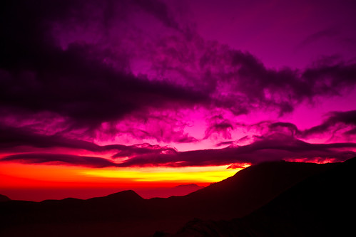 pink blue cloud sunrise indonesia volcano sand asia mt east ash rays dust bromo