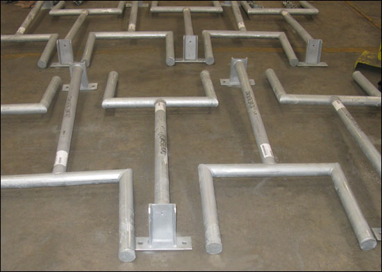 Custom Instrument Supports Fabricated from Hot Dipped Galvanized Carbon Steel