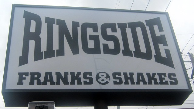 ringside franks and shakes signage