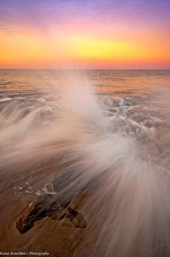 travel sunset beach coast newjersey rocks waves nj coastal sandyhookbeach nikond90 wavecrash karankauchhur