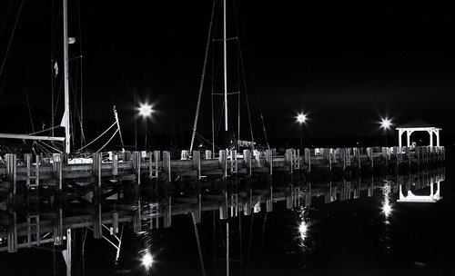 bw water night li pier dock longisland northport