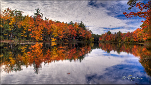 travel autumn trees usa reflection fall water river maine newengland porter hdr
