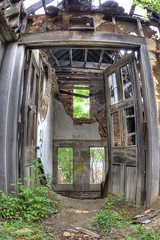 Doorway. Abandoned City Methodist Church in Gary, Indiana. HDR.